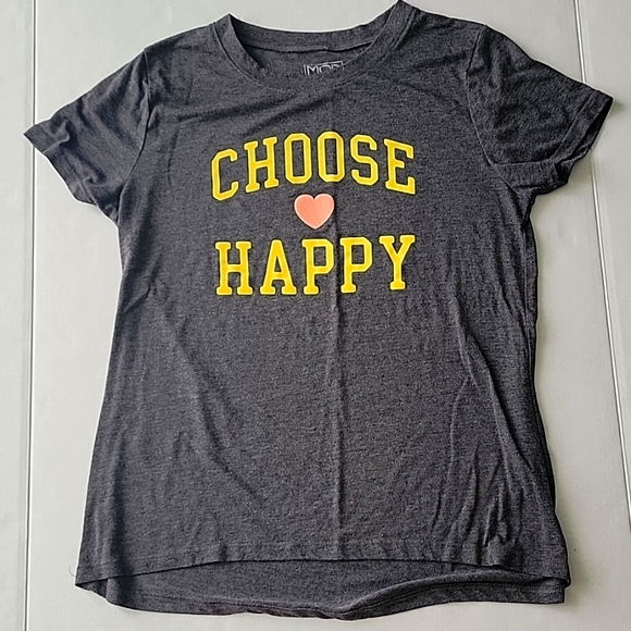 Choose Happy Graphic Short Sleeved Women's Large Tee T-shirt - Picture 1 of 5